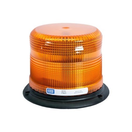 ECCO SAFETY GROUP SAE CLASS 1 LED AMBER BEACON LOW PROFILE ALUMINUM BASE PULSE8 FLASH PATTERN W/VACUUM-MAGNET MOUNT 7965A-VM